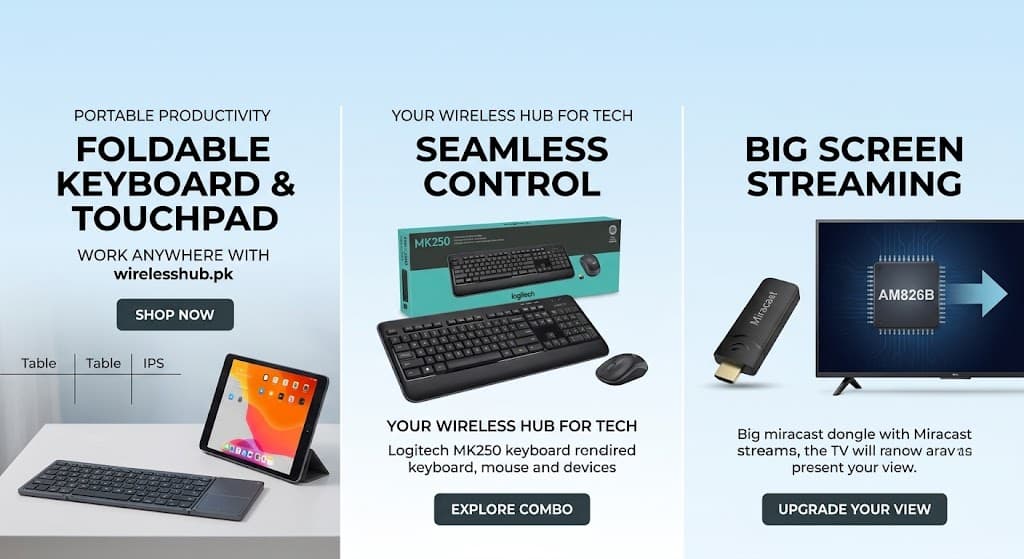 Foldable Bluetooth Keyboard with Touchpad — WirelessHub.pk